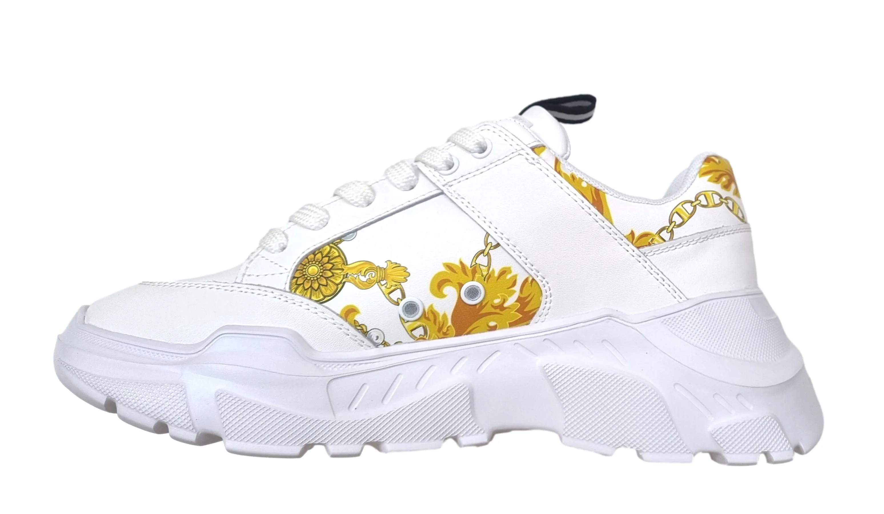 ZAPATOS DEPORTIVOS VERSACE DE PIEL PARA HOMBRE 75YA3SC2 SUELA SPEEDTRACK BLANCO