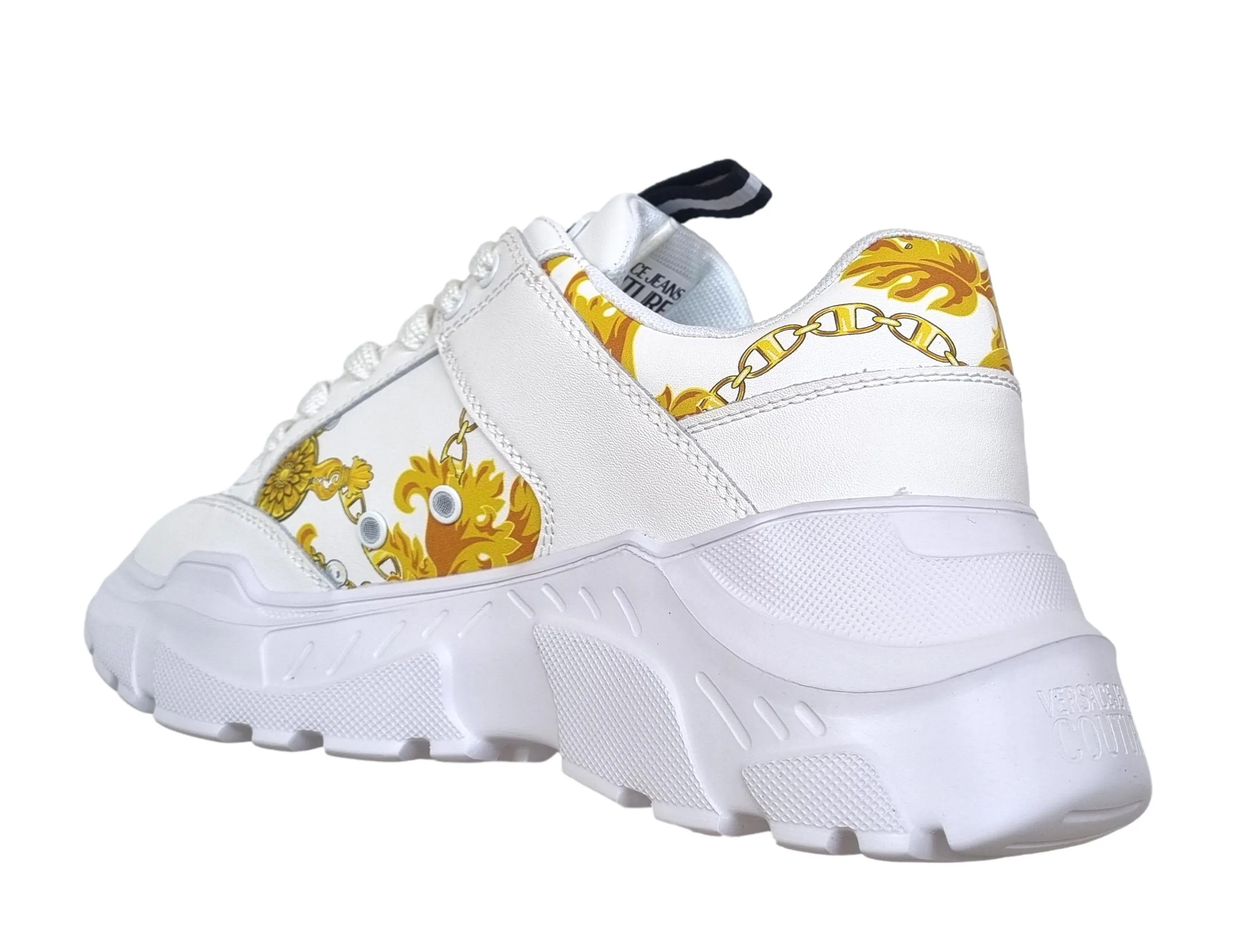 ZAPATOS DEPORTIVOS VERSACE DE PIEL PARA HOMBRE 75YA3SC2 SUELA SPEEDTRACK BLANCO