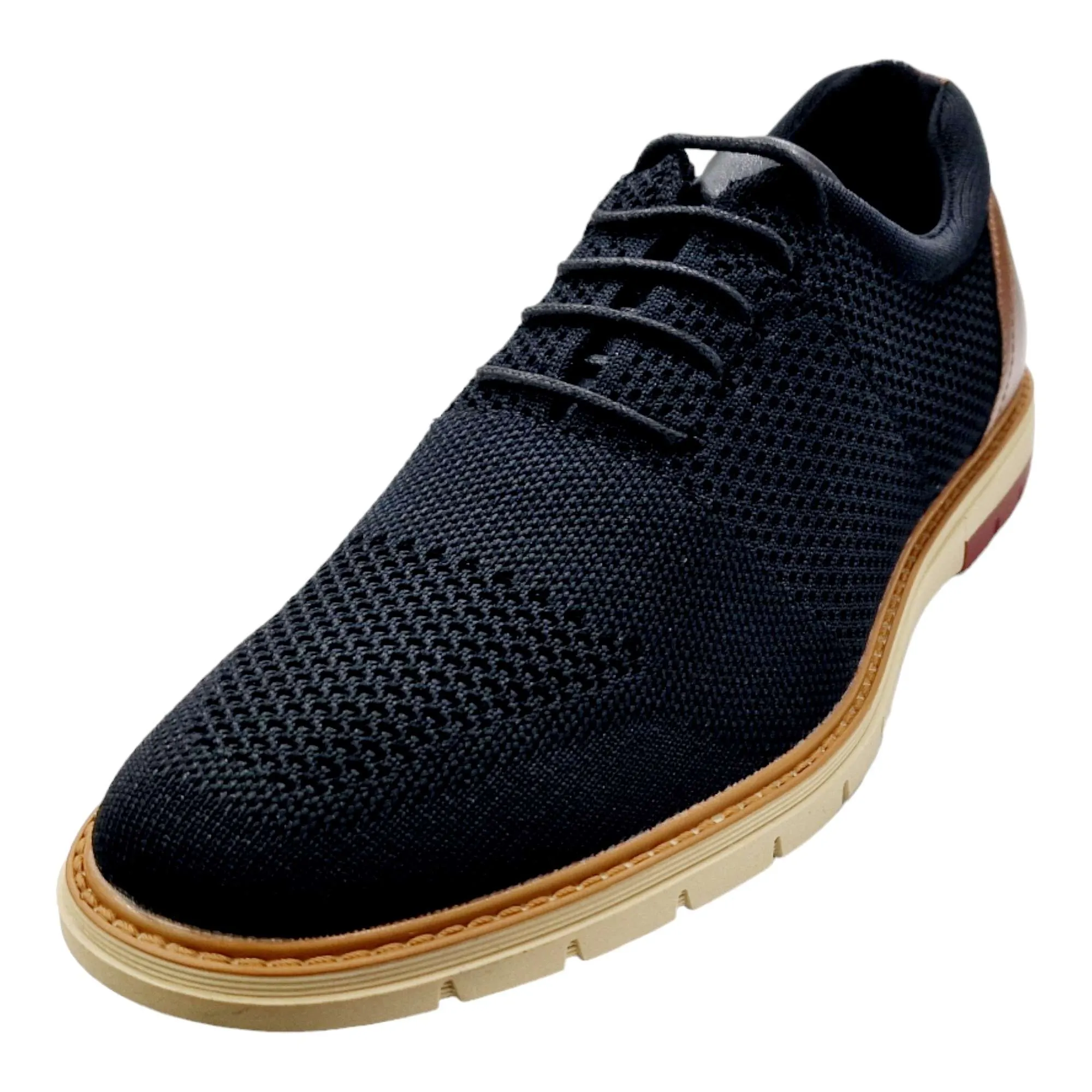 ZAPATOS HOMBRE BLUCHER TEJIDO ELÁSTICO NEGRO