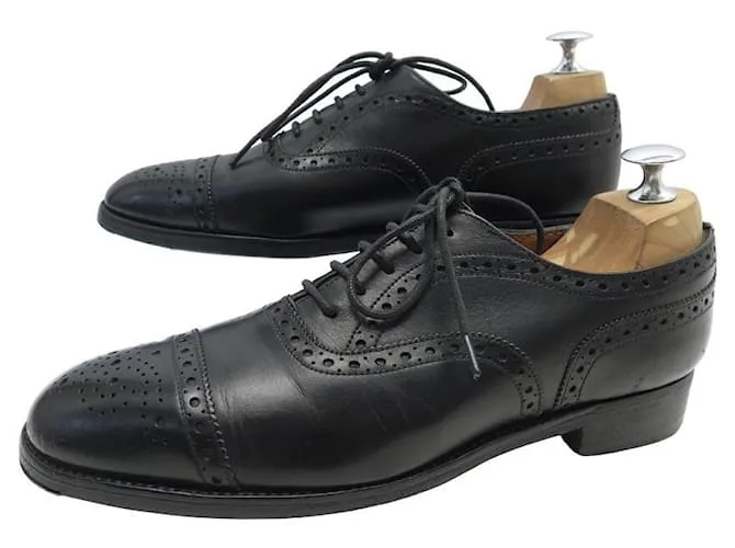 ZAPATOS JM WESTON 310 RICHELIEU BOUT FLORAL 6D 40 fin 39.5 los zapatos de cuero Negro 
