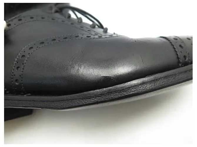 ZAPATOS JM WESTON 310 RICHELIEU BOUT FLORAL 6D 40 fin 39.5 los zapatos de cuero Negro 
