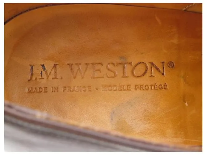 ZAPATOS JM WESTON 634 BEAUBOURG RICHELIEU 8mi 42 Amplio 42.5 los zapatos de cuero Castaño 