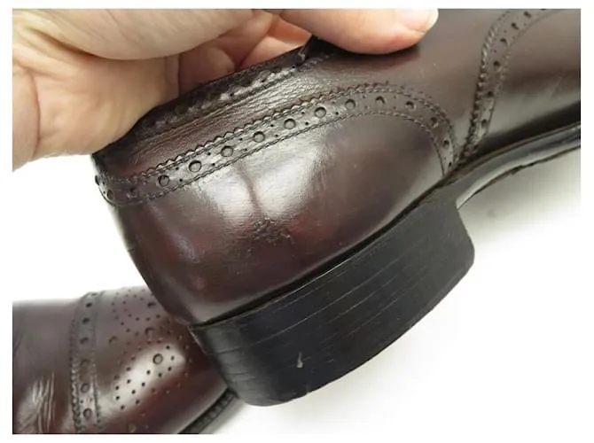 ZAPATOS JM WESTON RICHELIEU 410 punta floreada 7.5D 41.5 zapatos de cuero marrón Castaño 