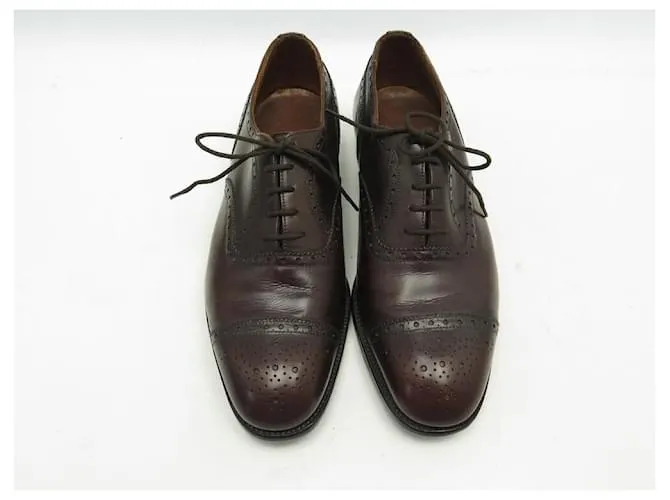 ZAPATOS JM WESTON RICHELIEU 410 punta floreada 7.5D 41.5 zapatos de cuero marrón Castaño 