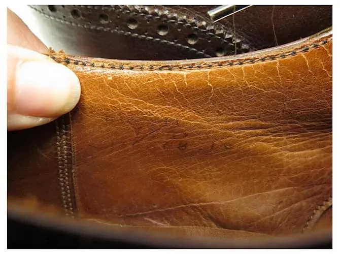 ZAPATOS JM WESTON RICHELIEU 410 punta floreada 7.5D 41.5 zapatos de cuero marrón Castaño 
