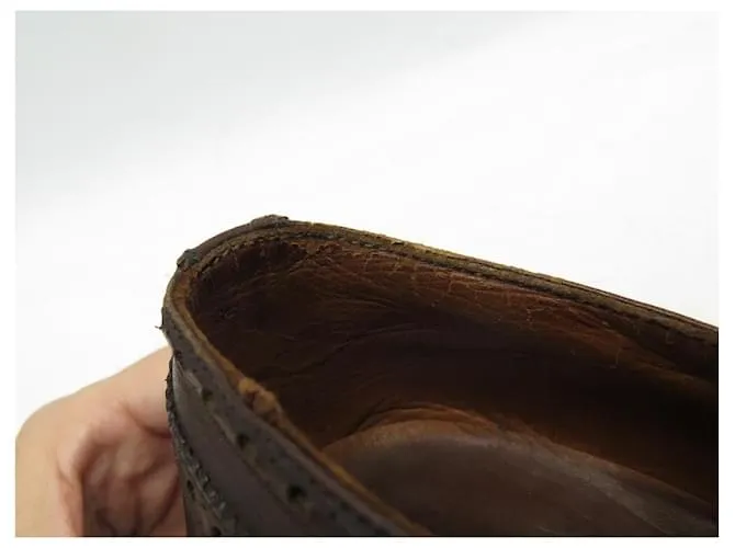 ZAPATOS JM WESTON RICHELIEU 410 punta floreada 7.5D 41.5 zapatos de cuero marrón Castaño 