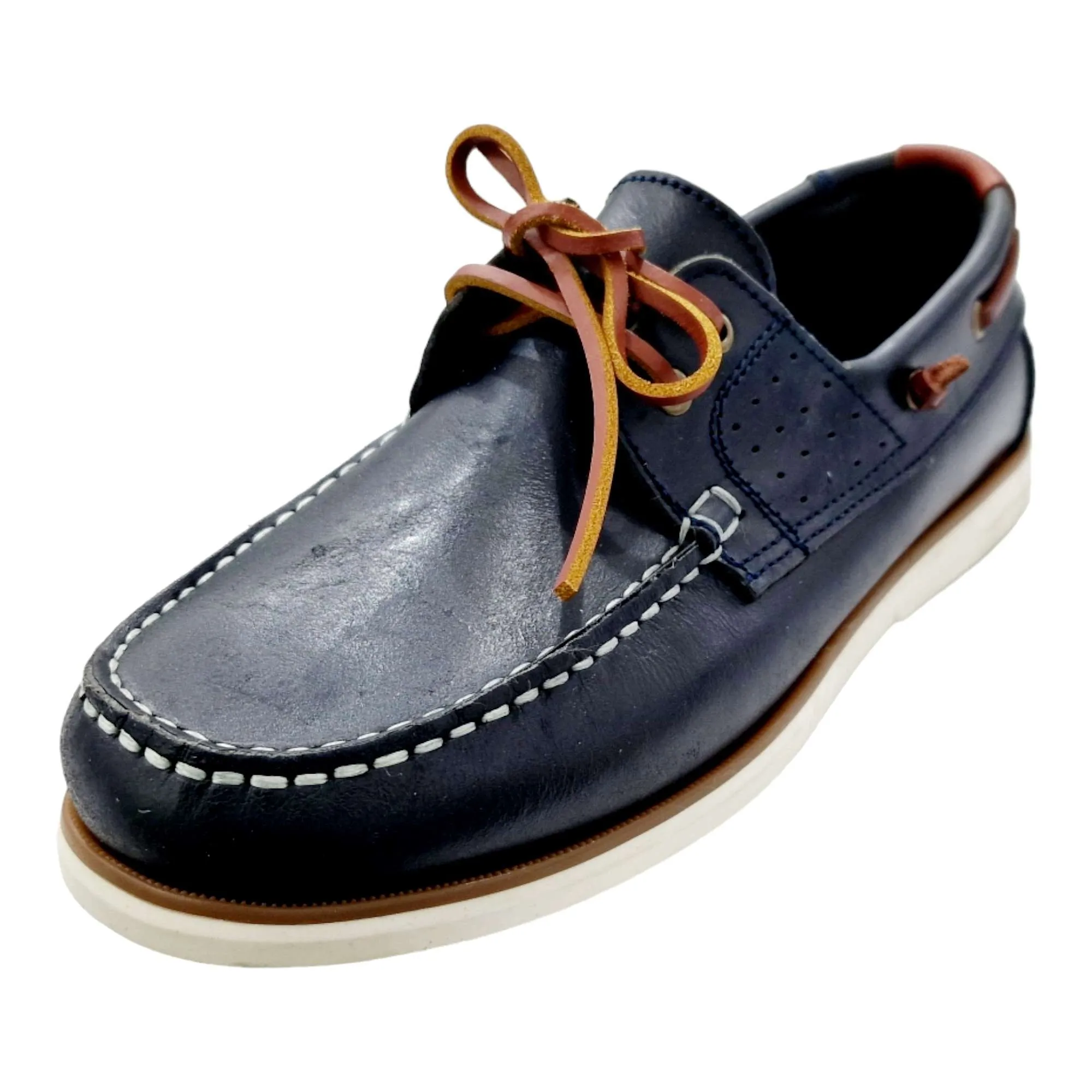 ZAPATOS NAUTICOS HOMBRE CLÁSICO PIEL PULL MARINO