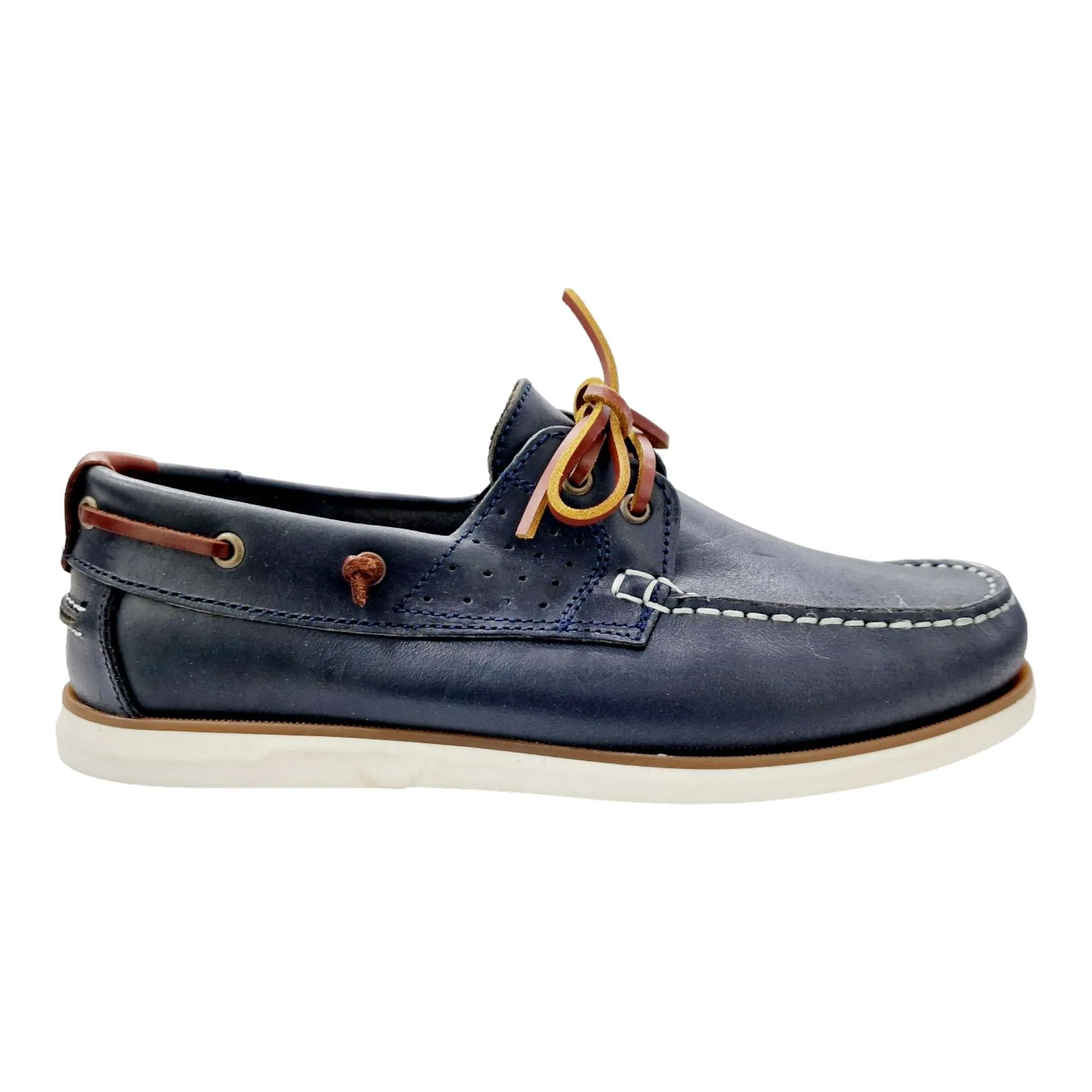 ZAPATOS NAUTICOS HOMBRE CLÁSICO PIEL PULL MARINO