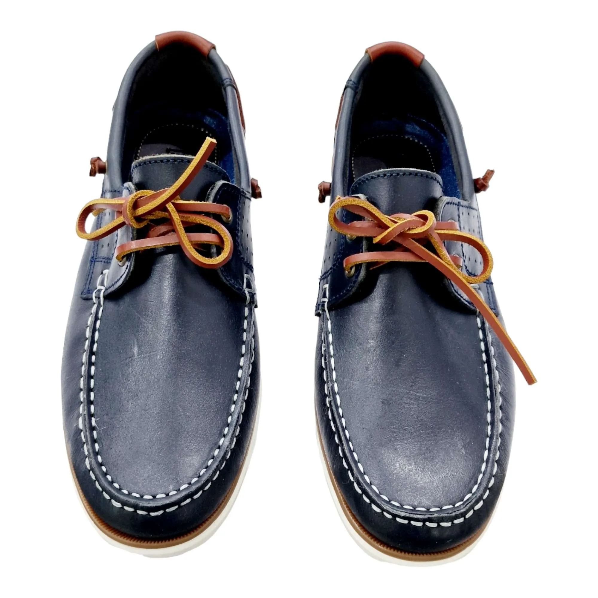 ZAPATOS NAUTICOS HOMBRE CLÁSICO PIEL PULL MARINO