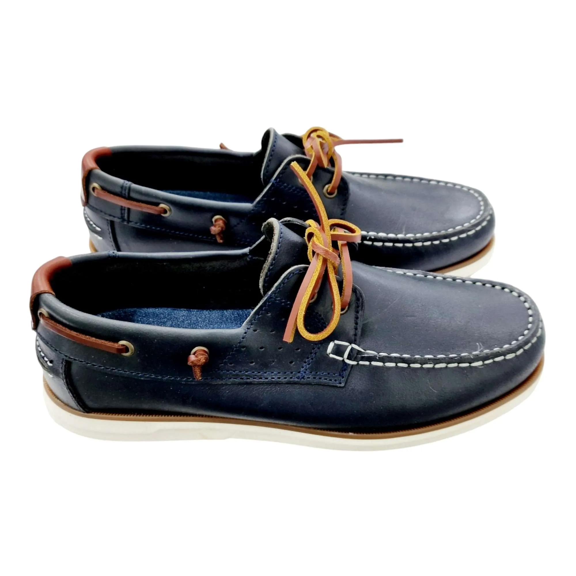 ZAPATOS NAUTICOS HOMBRE CLÁSICO PIEL PULL MARINO
