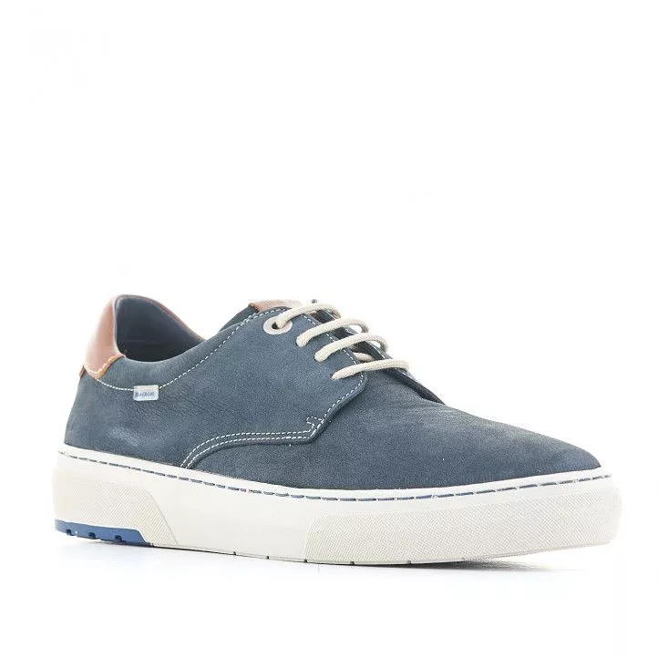 Zapatos sport Baerchi azules con detalles en cuero
