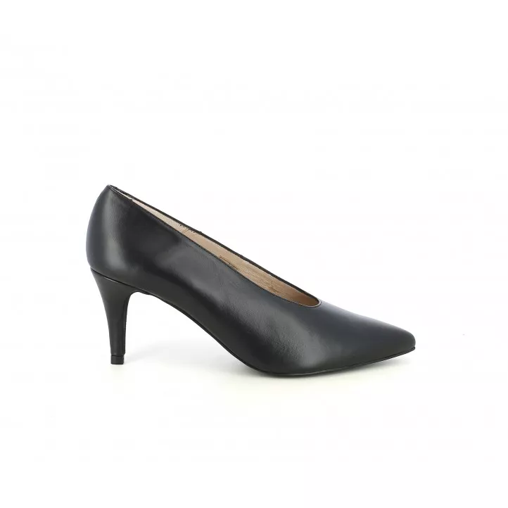 Zapatos tacón Angel Alarcón negros con punta fina y  plantilla acolchada