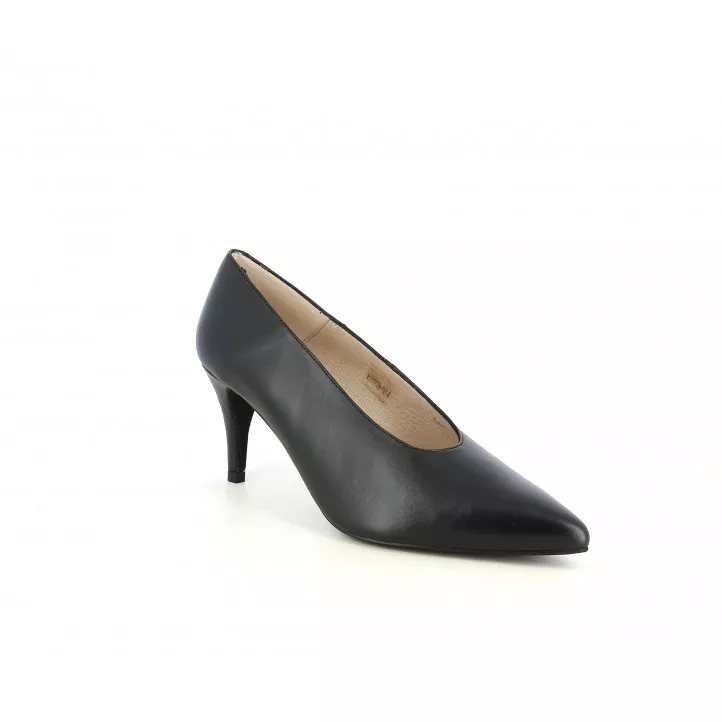 Zapatos tacón Angel Alarcón negros con punta fina y  plantilla acolchada