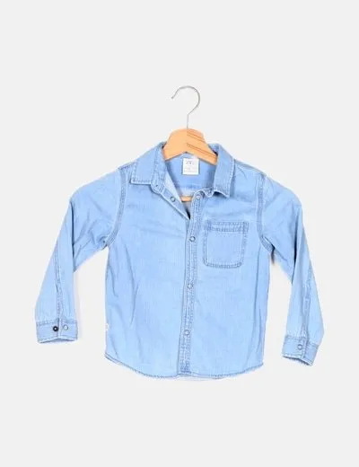 Zara Sobrecamisa azul casual