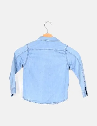Zara Sobrecamisa azul casual